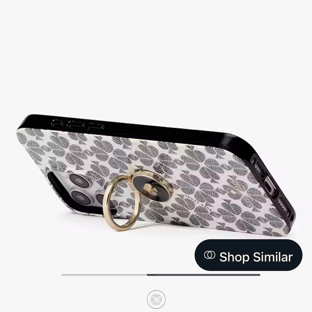 kate spade Gray Geometric Phone Case with Gold Ring Holder